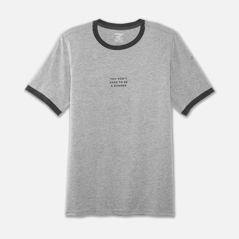 Brooks Run Happy Graphic Men's Short Sleeve Running Shirt - Grey (32708-XVDA)